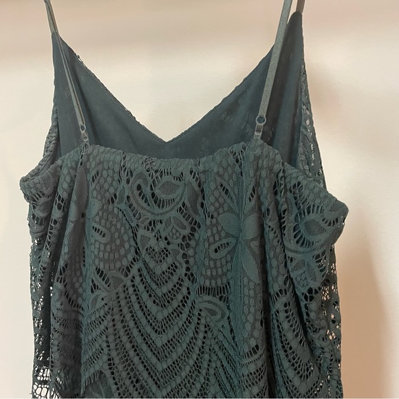 Women’s Strappy Lace Midi Dress, Hunter Green, Medium - Picture 7 of 10